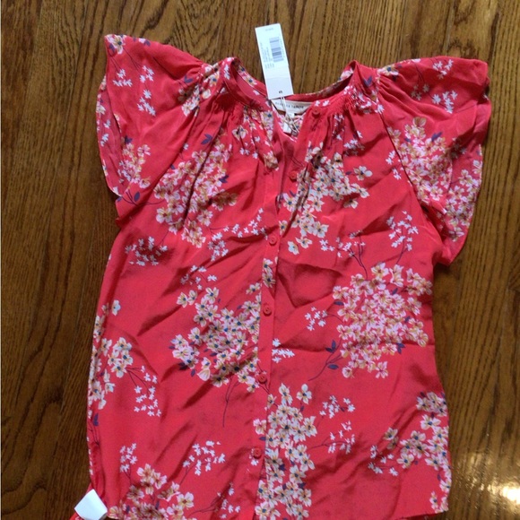 Rebecca Taylor Phlox Floral Silk Button Down Shirt - Picture 8 of 9